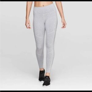 JoyLab Performance High Rise 7/8 Mini-Striped Leggings Light Grey Large